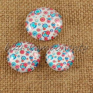 Skleněný kabošon puntíkatý 8, 16 mm