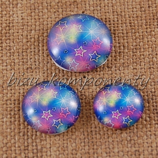 Skleněný kabošon hvězdičky 2, 14 mm