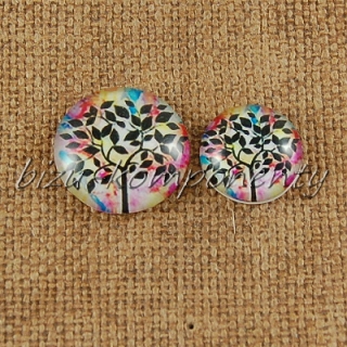 Skleněný kabošon strom 3, 12 mm