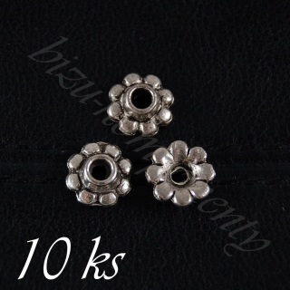 Kytičkový kaplík stříbrné barvy 10ks