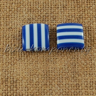 Modro-bílý proužkovaný kabošon, 10 mm