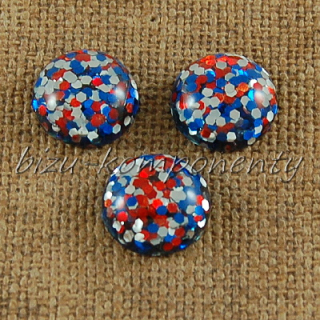 Šupinkový kabošon trikolora, 12 mm