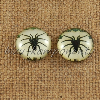 Skleněný kabošon Helloweenský, pavouk 12 mm