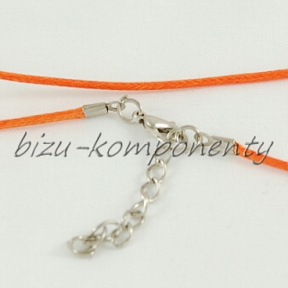 Oranžový náhrdelník, voskovaná šňůrka