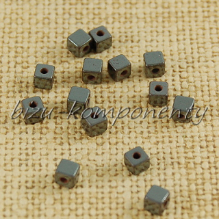 Nemagnetický hematit kostička 2,5x2,5mm 20ks