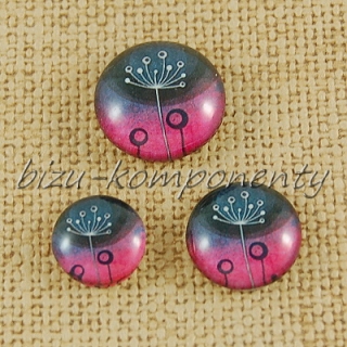 Skleněný kabošon odkvetlý kmín 6, 14mm