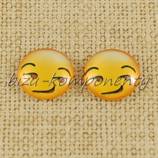Skleněný kabošon smajlík 2, 12 mm