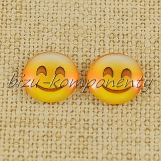 Skleněný kabošon smajlík 2, 12 mm