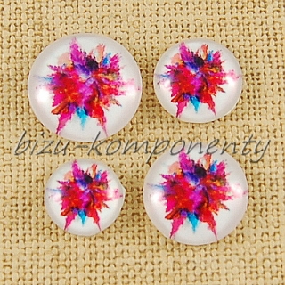 Kabošon červená kytice, 18 mm