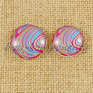 Skleněný kabošon barevný, 20mm