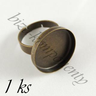Prsten bronzové barvy s kulatým lůžkem 20mm