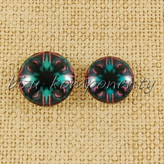 Skleněný kabošon modro-fialový, 12 mm
