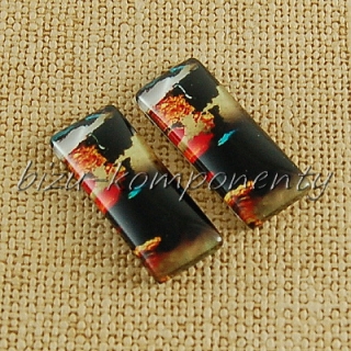 Skleněný kabošon  10x25 mm