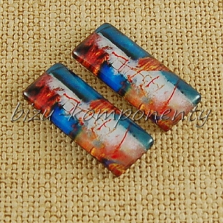 Skleněný kabošon  10x25 mm