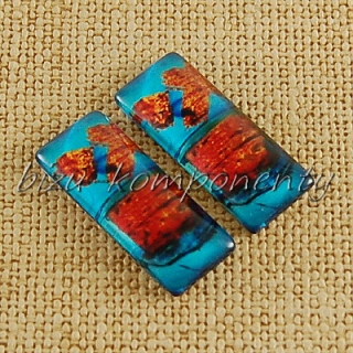 Skleněný kabošon  10x25 mm