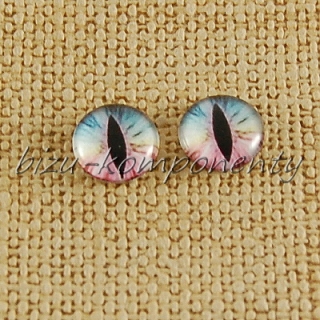 Skleněný kabošon oči kočičí, 8 mm