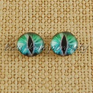 Skleněný kabošon oči kočičí, 8 mm