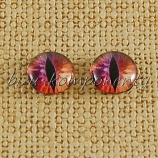 Skleněný kabošon oči kočičí, 8 mm