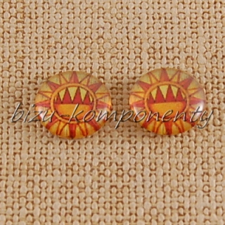 Skleněný kabošon slunce, 12 mm