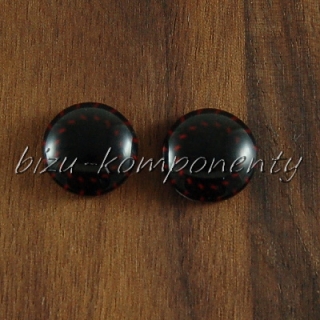 Skleněný kabošon tmavá mandala, 12 mm