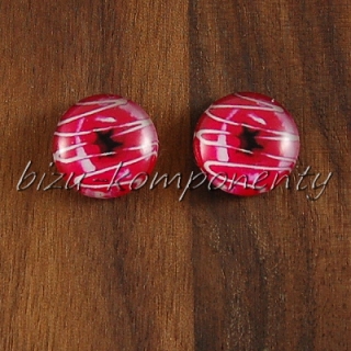 Skleněný kabošon donut, 12 mm
