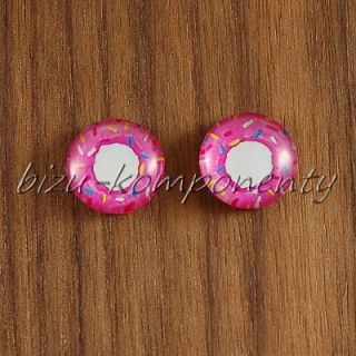 Skleněný kabošon donut, 12 mm