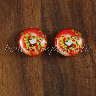 Skleněný kabošon donut, 12 mm