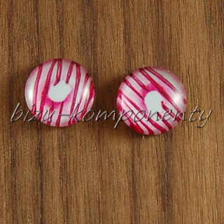 Skleněný kabošon donut, 12 mm
