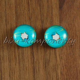 Skleněný kabošon donut, 12 mm