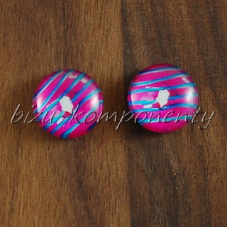 Skleněný kabošon donut, 12 mm