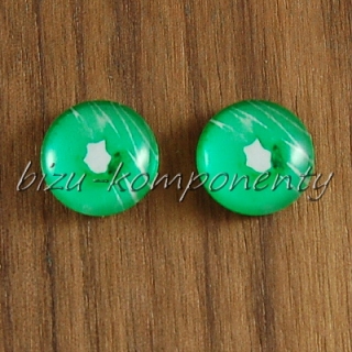 Skleněný kabošon donut, 12 mm