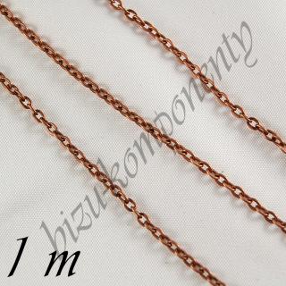 Jemný řetěz měděné barvy č.9 - 1m
