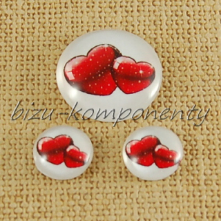 Skleněný kabošon srdíčkový, 18 mm