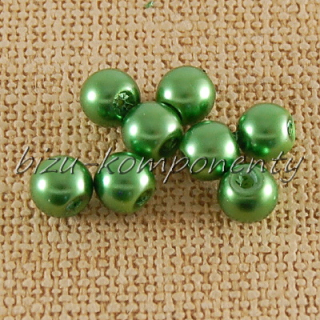 Zelené voskované perle 6mm 40ks