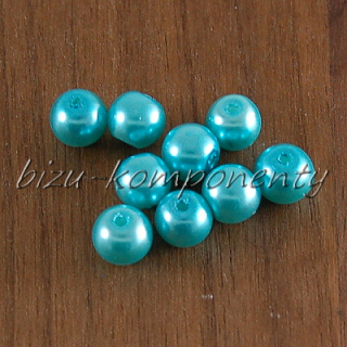Azurové voskované perle 6mm