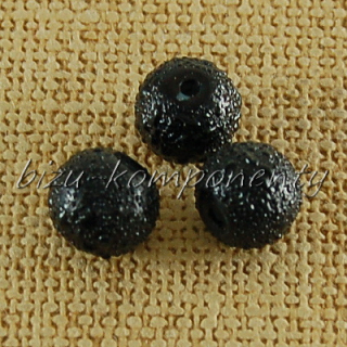 Černé voskované perle s hrubým povrchem 8mm 20ks