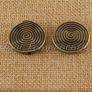  Spirálkový korálek, bronzová barva, 18mm
