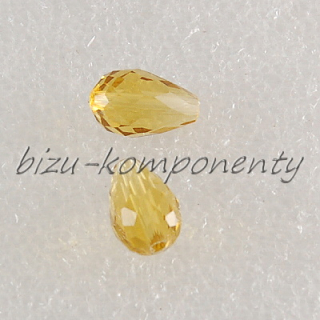 Khaki broušený korálek kapka  15x10mm, 4ks