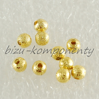Hrubý kovový korálek, zlatá barva 4mm, 20ks