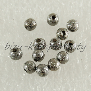 Hrubý kovový korálek, gunmetal barva 4mm, 20ks