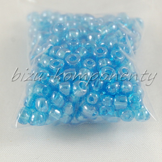 Modrý lesklý rokajl 4mm 20g