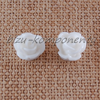 Kabošon bílá růžička 10mm