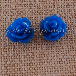 Kabošon modrá růžička 10mm