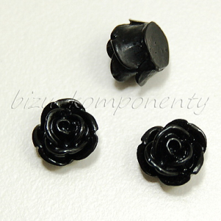 Kabošon černá růže 1, 10mm