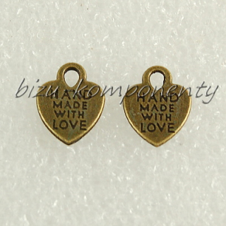 Hand made srdce, bronzová barva