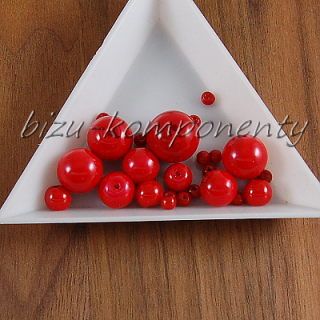 Jahodově červené  voskované perle 10mm 10ks