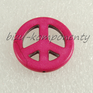 Korálek symbol peace 25mm starorůžová barva