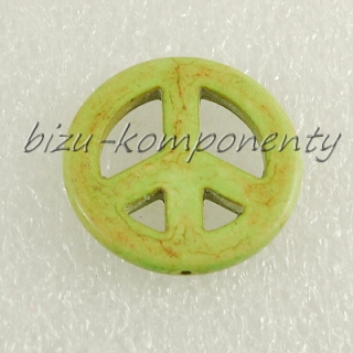 Korálek symbol peace 35mm zelená barva