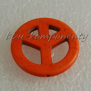 Korálek symbol peace 35mm oranžová barva