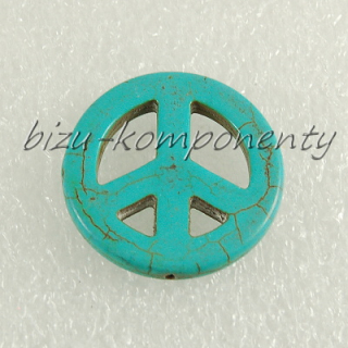 Korálek symbol peace 35mm světle modrá barva
